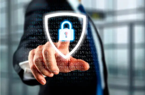 Man touching digital lock